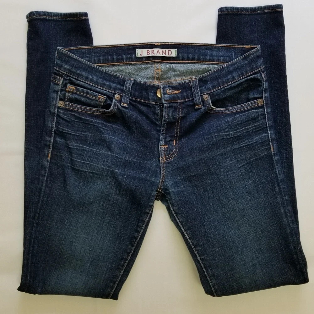 J Brand Dark Distressed Skinny Jeans